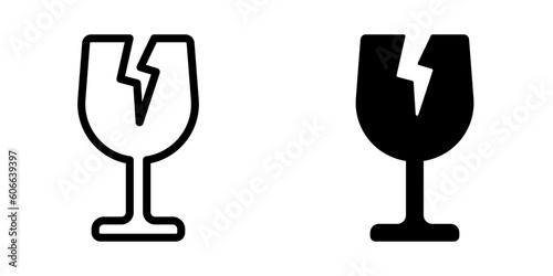 Fragile icon. sign for mobile concept and web design. vector illustration
