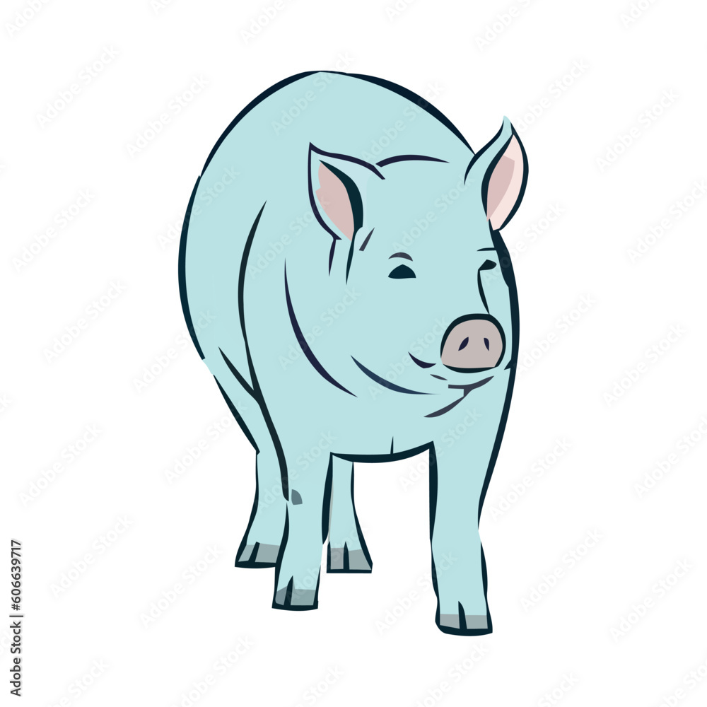 Cute piglet on white backdrop Cute piglet on white backdrop