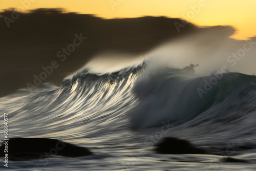 Slow shutter speed image of a breaking wave, Australia © Gary
