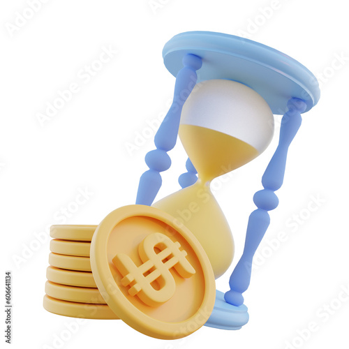 3D Time Money Illustration