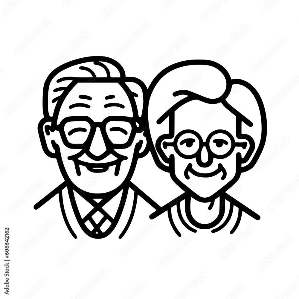 Grandparents vector illustration isolated on transparent background Grandparents vector illustration isolated on transparent background