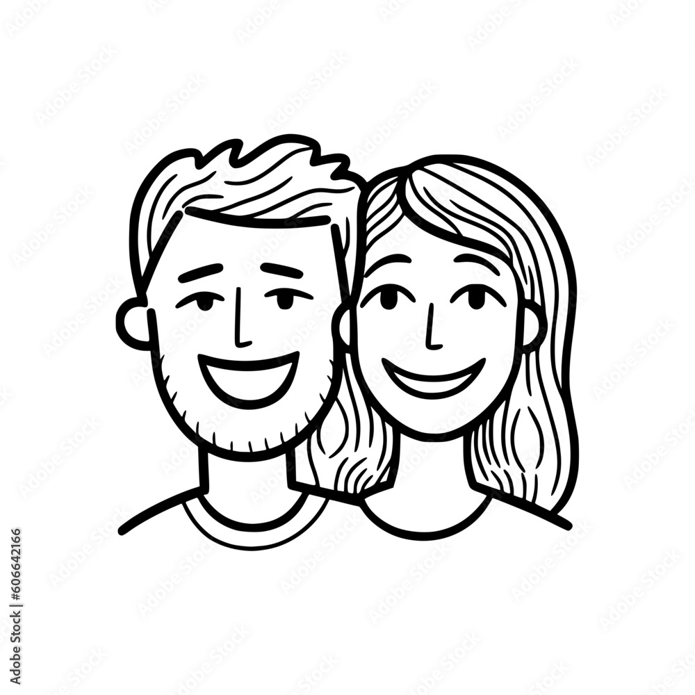 Young couple vector illustration isolated on transparent background Young couple vector illustration isolated on transparent background