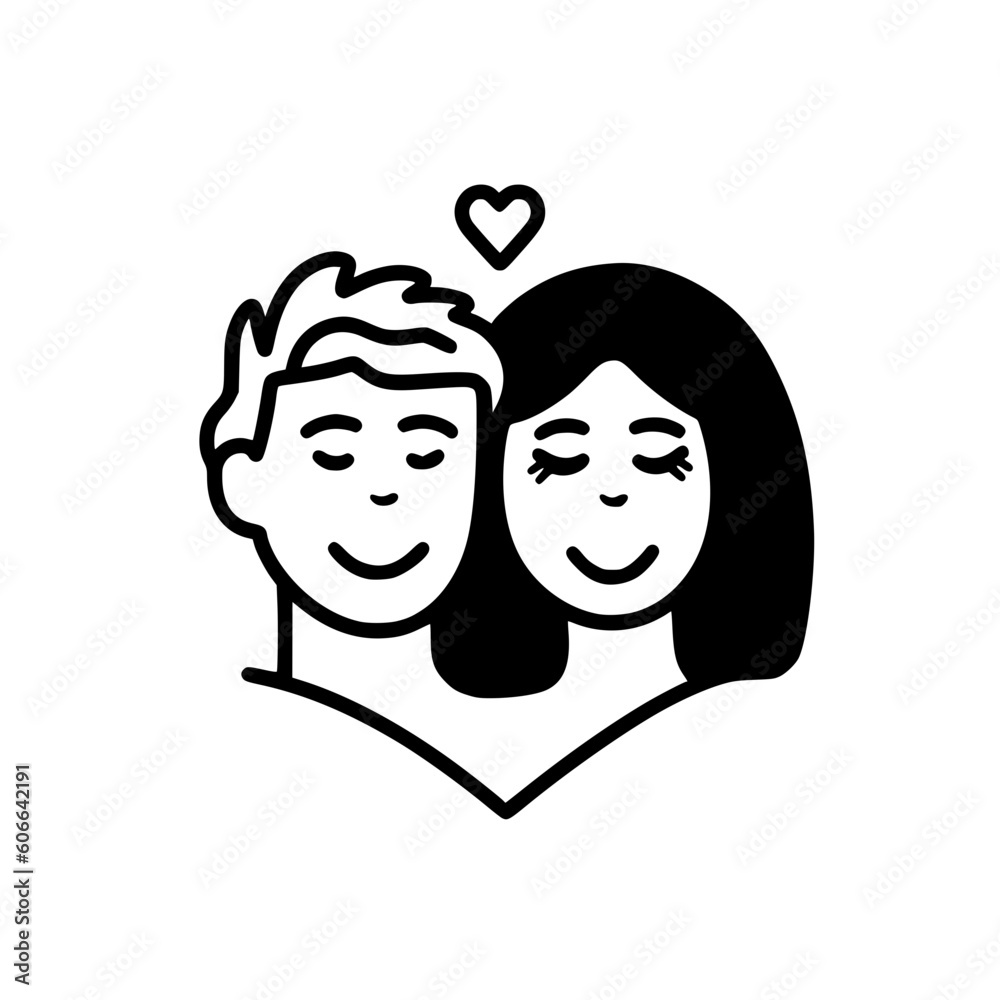 Young couple with heart vector illustration isolated on transparent background Young couple with heart vector illustration isolated on transparent background