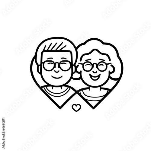 Grandparents vector illustration isolated on transparent background
