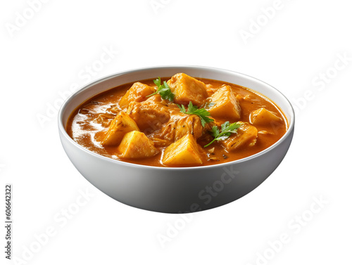 Massaman curry on a transparent background. PNG. Generated AI.