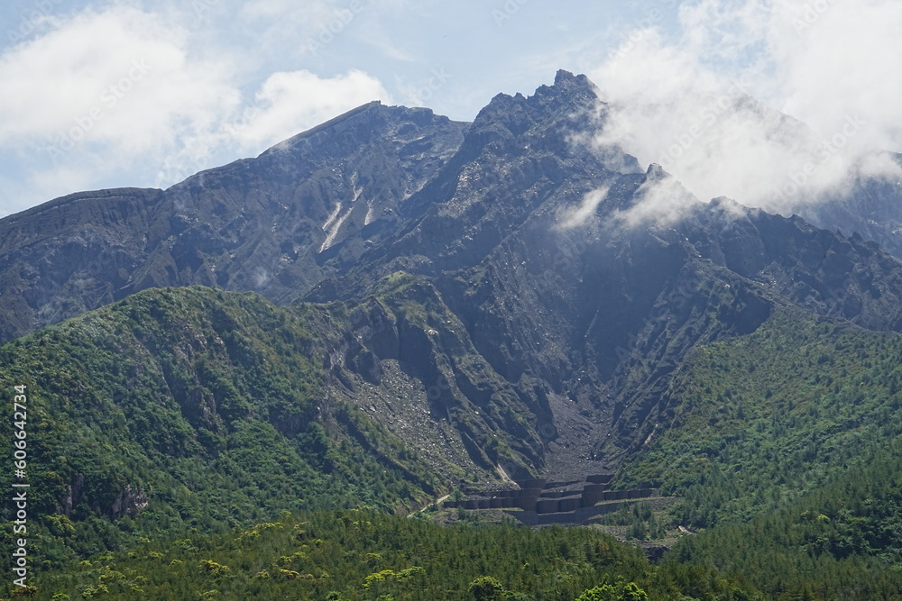 Peak of Sakurajima Volcano Mountain in Kagoshima, Japan - 日本 鹿児島 桜島 山頂