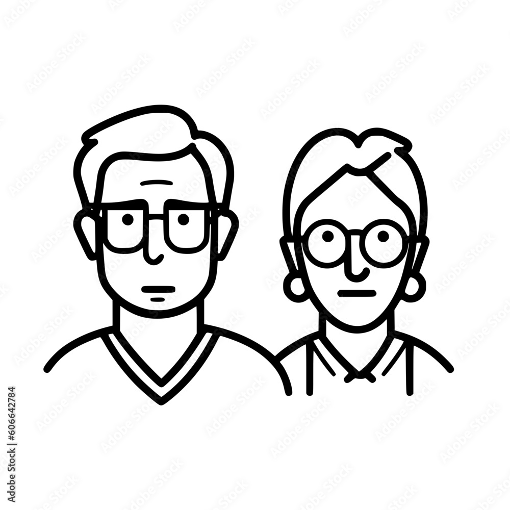Elderly couple vector illustration isolated on transparent background Elderly couple vector illustration isolated on transparent background