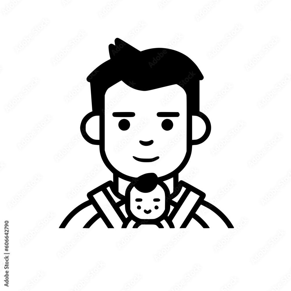 Father and baby vector illustration isolated on transparent background Father and baby vector illustration isolated on transparent background