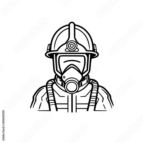 Firefighter vector illustration isolated on transparent background