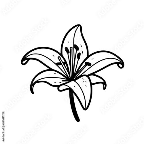Lily flower vector illustration isolated on transparent background