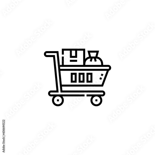 basket icon filled with items vector graphic with colors © ET