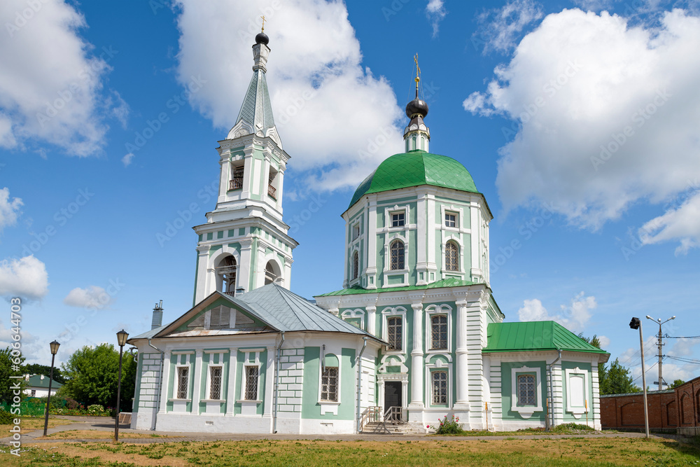 View of the ancient church of Catherine the Great Martyr on a sunny July day. St. Catherine's Convent. Tver, Russia