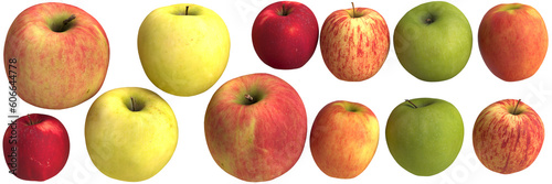 3d illustration of apple isolated on transparent background
