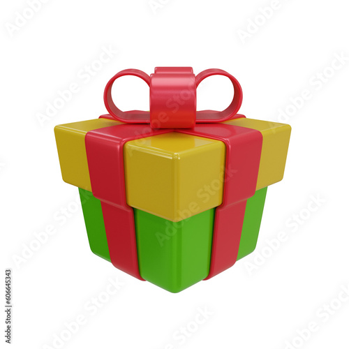 3D Icon Rendering. gift box isolated on white background