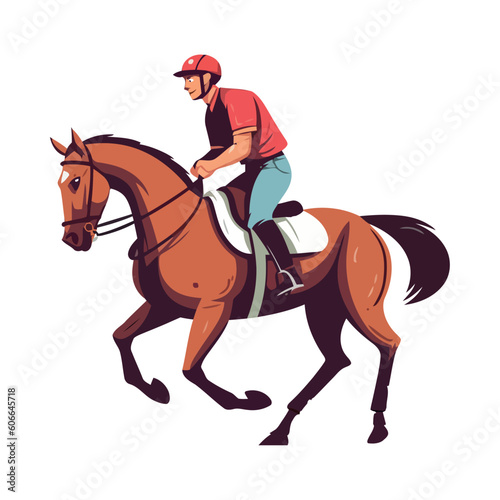 Athlete man riding stallion