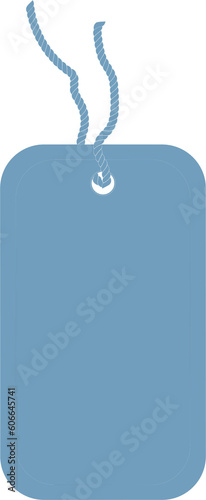 Digital png illustration of blue name tag and string on transparent background