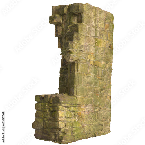 3d illustration of old ruins isolated on transparent background