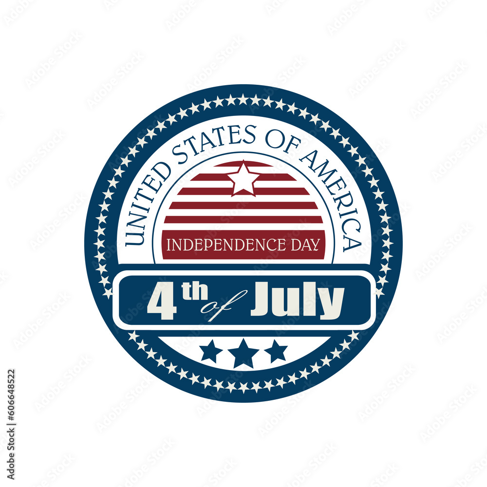 Badge, American independence day stamp,