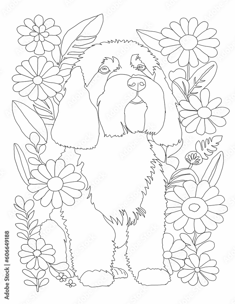 Cute puppy coloring page for kids 