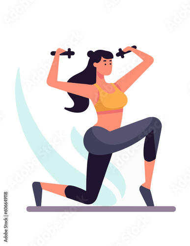 women person exercising work out weigh training Dumbbell