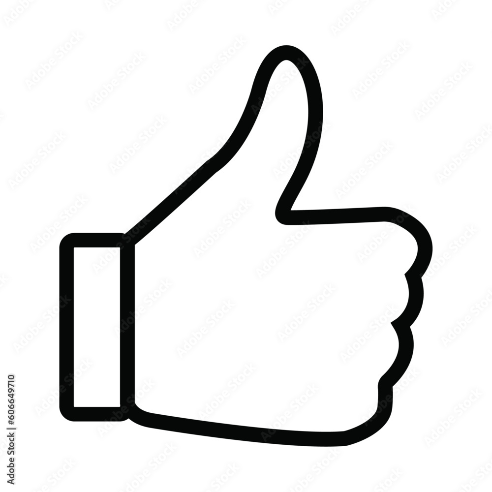 Thumb up like and confirm outline icon isolated on transperent background Thumb up like and confirm outline icon isolated on transperent background