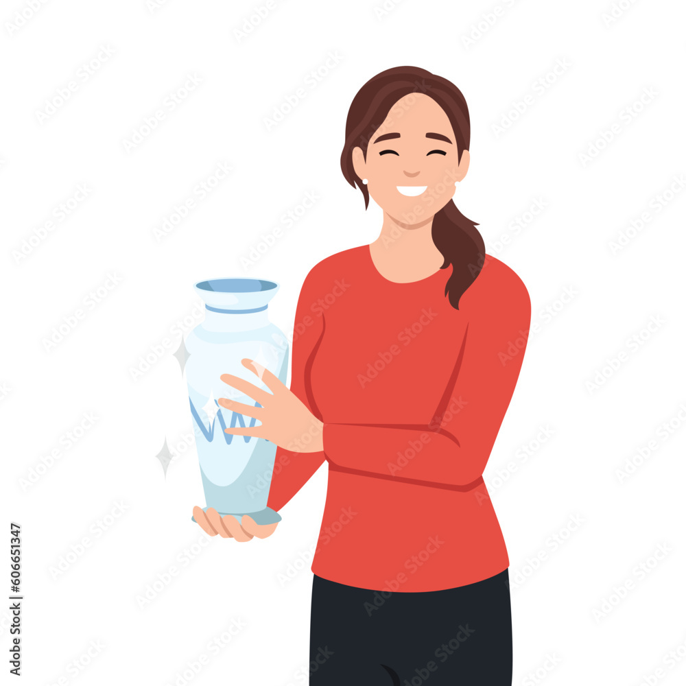 Ancient greece culture, isolated female characters holding ceramic amphora in hands. Woman with vase, historical exhibition or gallery Ancient greece culture, isolated female characters holding ceramic amphora in hands. Woman with vase, historical exhibition or gallery