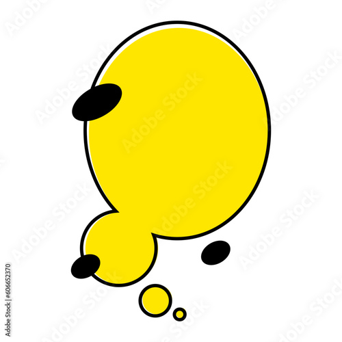 Empty speech bubble in memphis style. Modern yellow icons for web and mobile apps. Vector illustration isolated on white background.