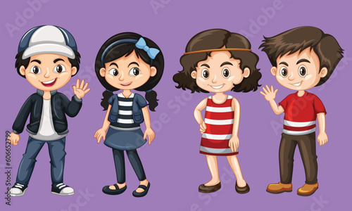 Children from different countries stock illustration