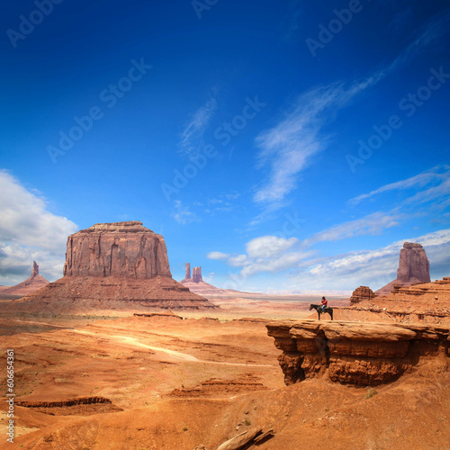 Monument Valley with Horseback rider / Utah - USA