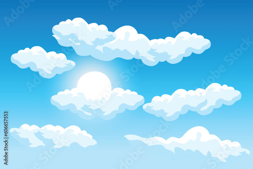 Cloud Background Design, Sky Landscape Illustration, Decoration Vector, Banners And Posters