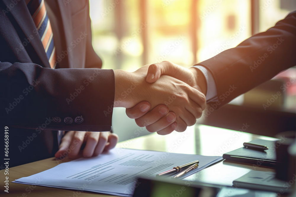 Business handshake to conclude a contract, Generative AI