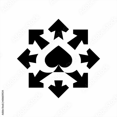 Ace spade logo design with arrow direction collection.