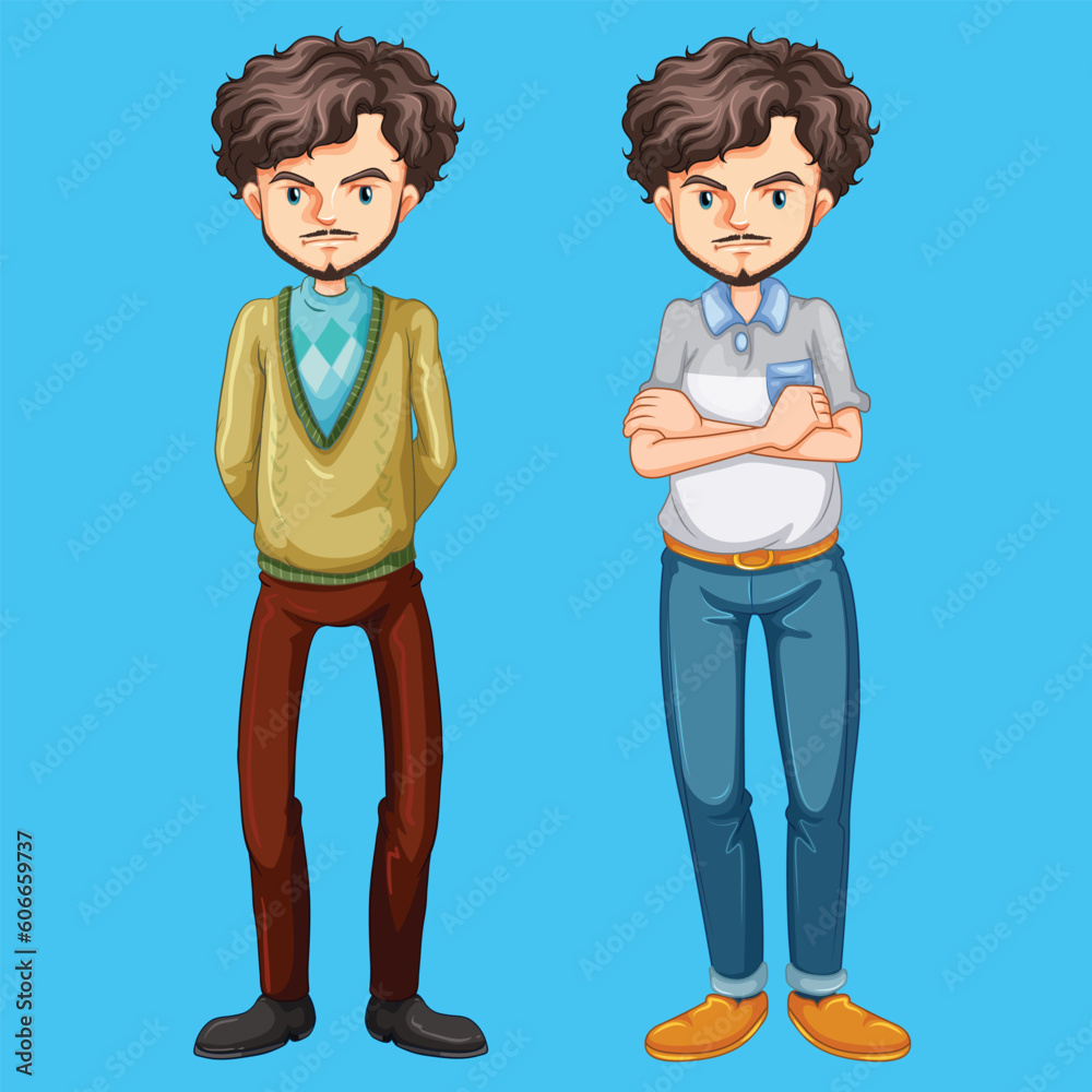 Free vector adult hipster wearing different costumes Free vector adult hipster wearing different costumes