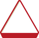 赤い三角形の3Dフレーム、シンプルなイラスト素材
