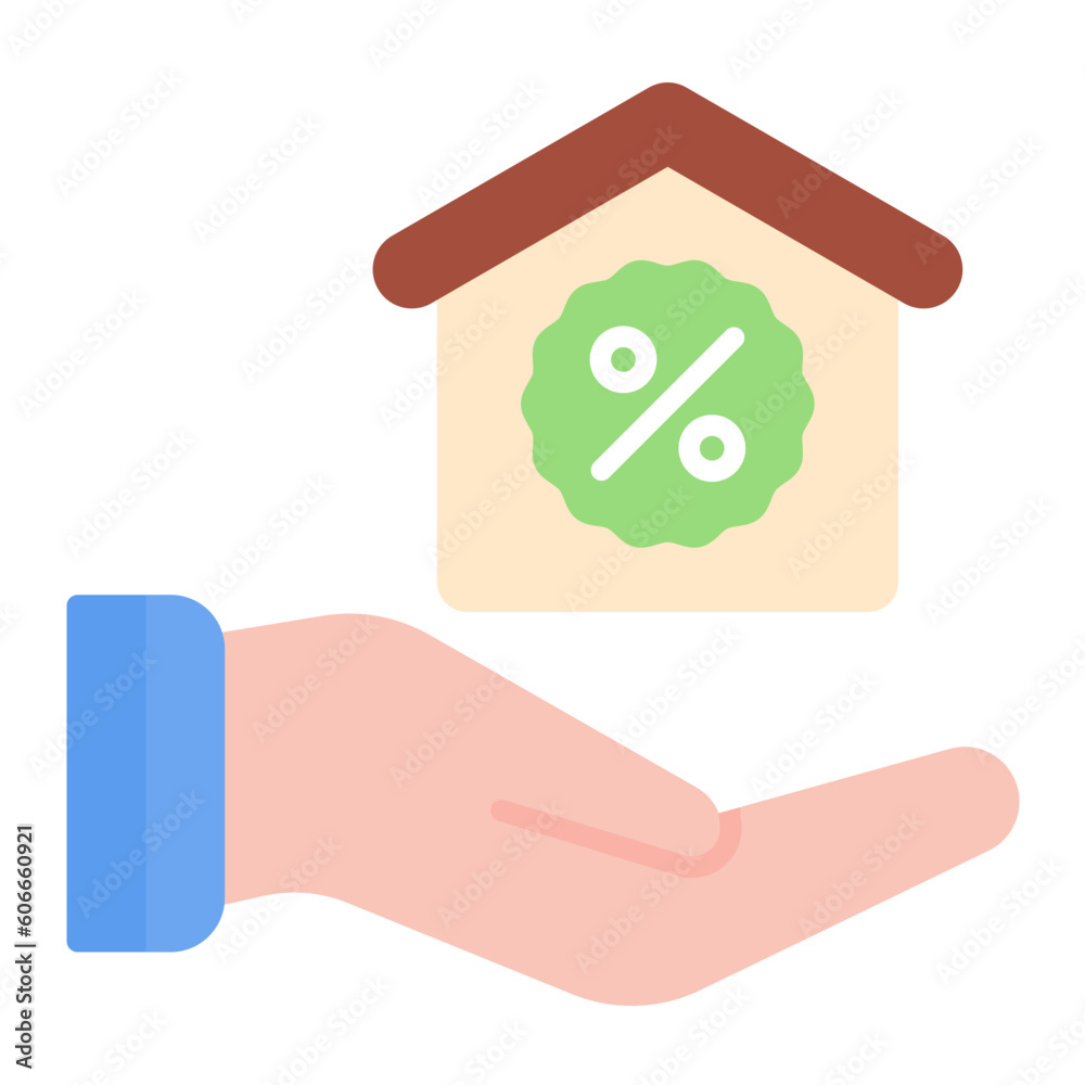 Naklejka premium House Discount Flat Icon