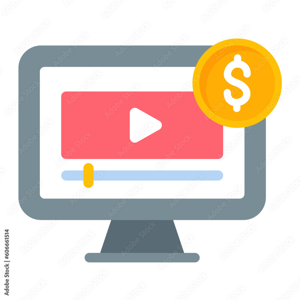 Paid Media Flat Icon Paid Media Flat Icon