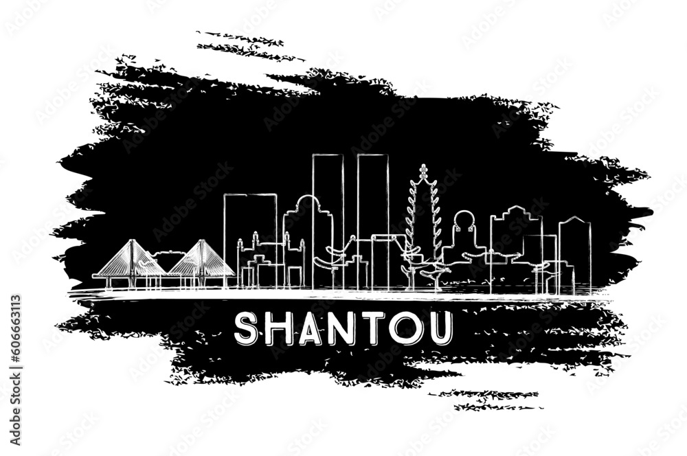 Shantou China City Skyline Silhouette. Hand Drawn Sketch. Shantou Cityscape with Landmarks.