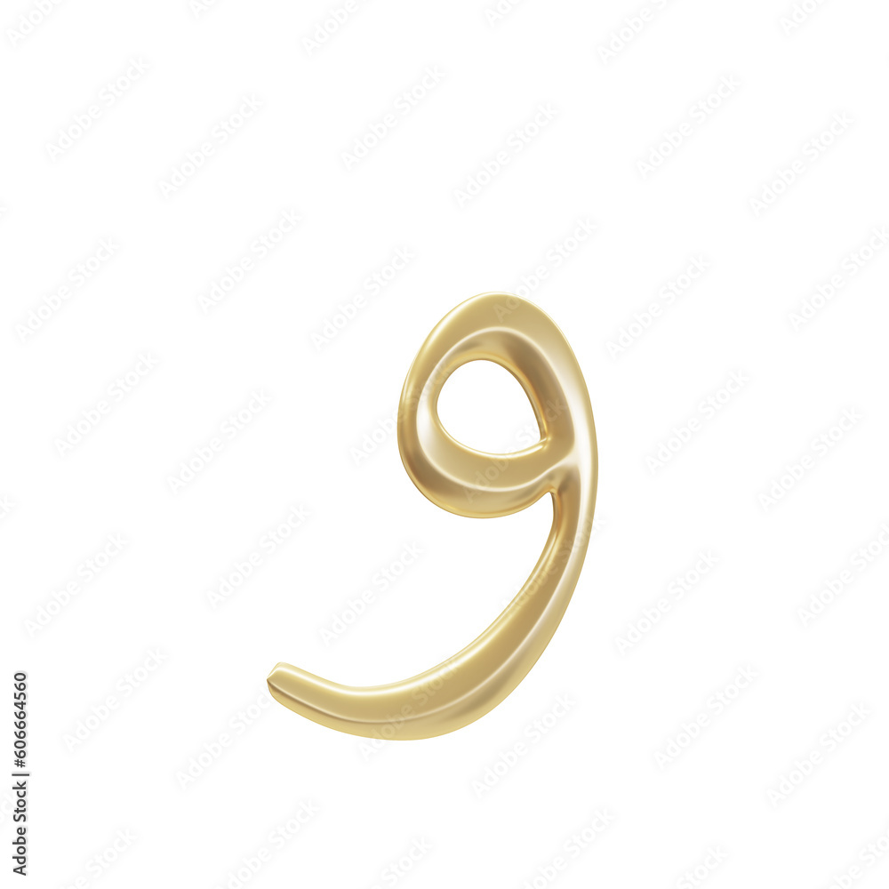 Arabic 3d font letter 