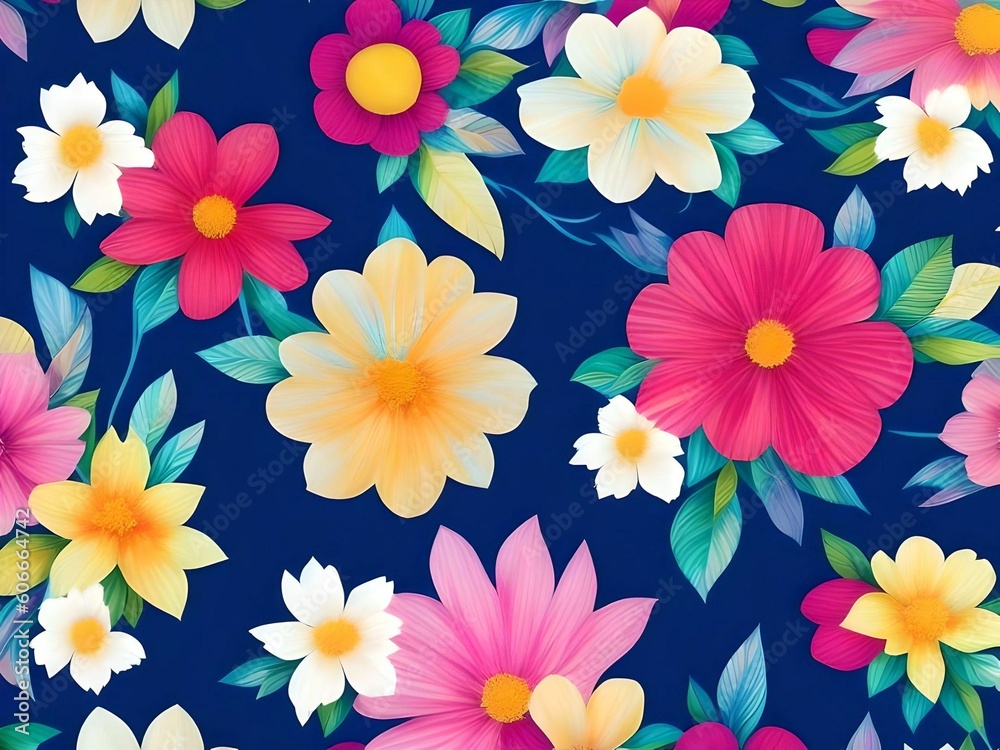 seamless background with flowers