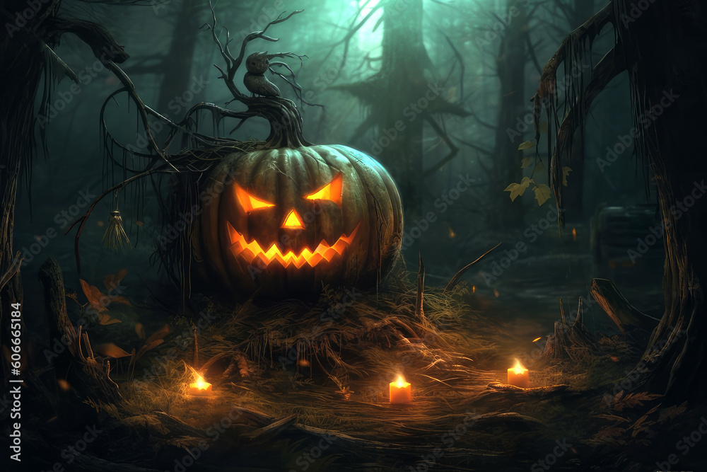 Pumpkin lantern. halloween. Generative AI Pumpkin lantern. halloween. Generative AI