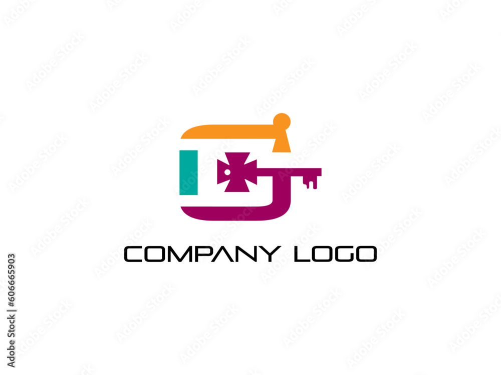 Vector abstract logo and branding lock key logo design templates in trendy linear minimal style. Perfect logo for business related to industry. creative logo design vector template.
