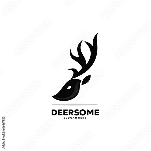 Fototapeta Naklejka Na Ścianę i Meble -  silhouette deer head design logo vector