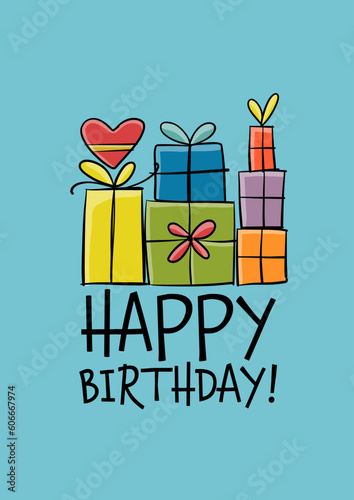 Birthday card design. Greeting card template. Holiday party. Anniversary post...