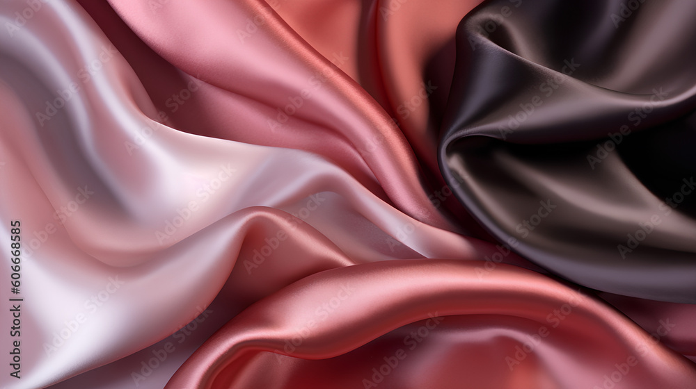Obraz premium Beautifuldark metallic luxury soft shiny silk fabric background. Generative ai