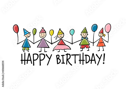 Birthday card design. Greeting card template. Holiday party. Anniversary post...