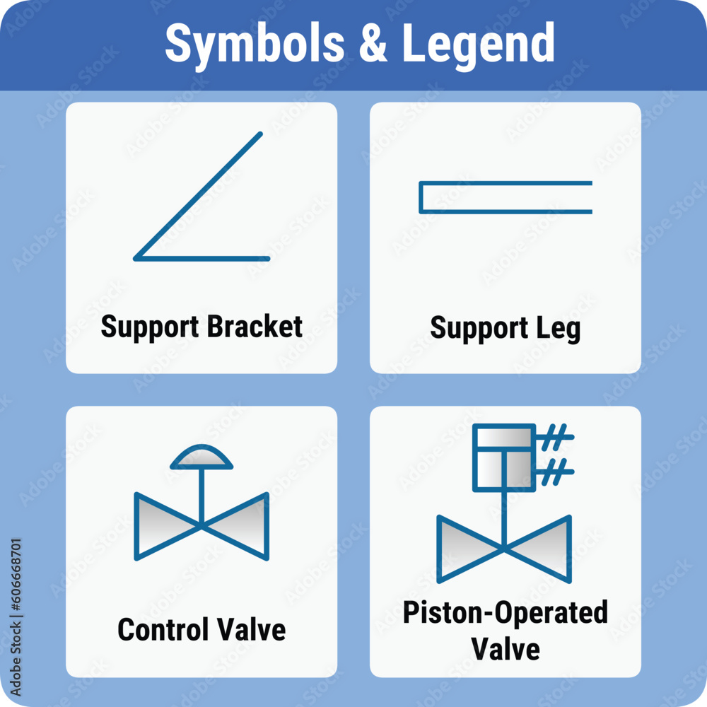 Vector Illustration for PID Symbols Legends Vector Illustration for PID Symbols Legends
