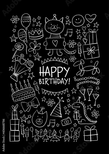 Birthday card design. Greeting card template. Holiday background. Anniversary...