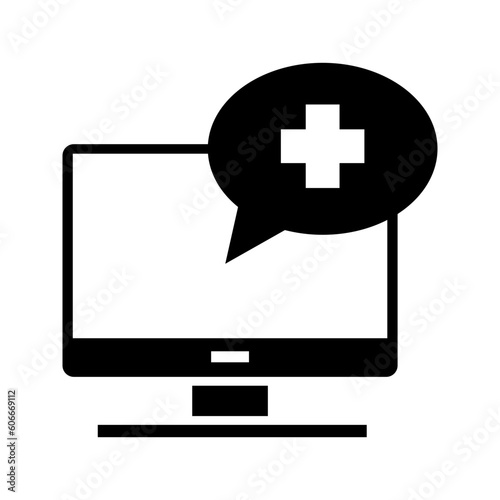 Illustration of online medical service icon vector