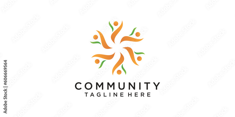 community logo design simple concept with people Premium Vector