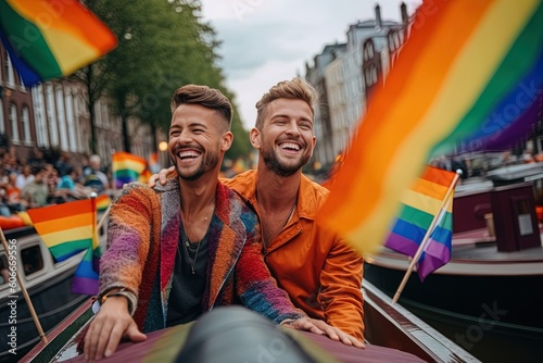 couple on LGBTQ+ pride, pride month, LGBTQ+ colors, people